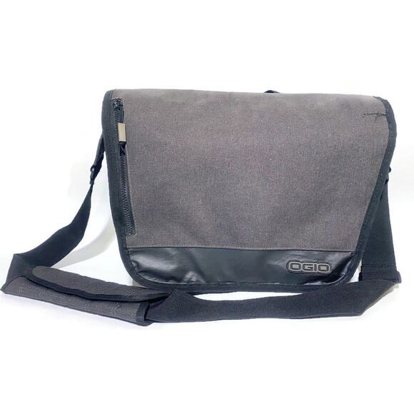 Oglio Laptop Computer Messenger Bag Gray 16 x 11 - Picture 8 of 9